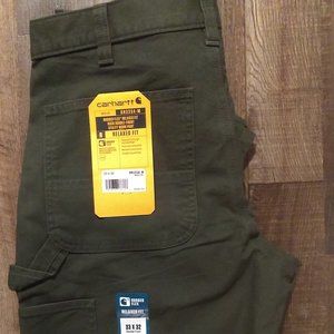 NWT Carhartt RUGGED FLEX RELAXED FIT DUCK DOUBLE FRONT Jeans PANTs size 33